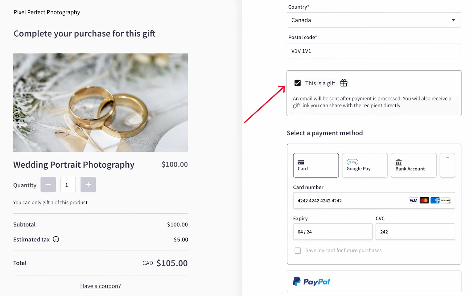 Digital product payment with Thinkific